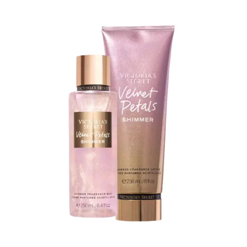 Victoria's Secret kit Velvet Petals Shimmer 250ml Loção+Body Splash